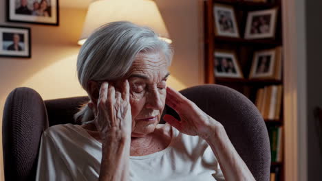elderly woman experiencing headache