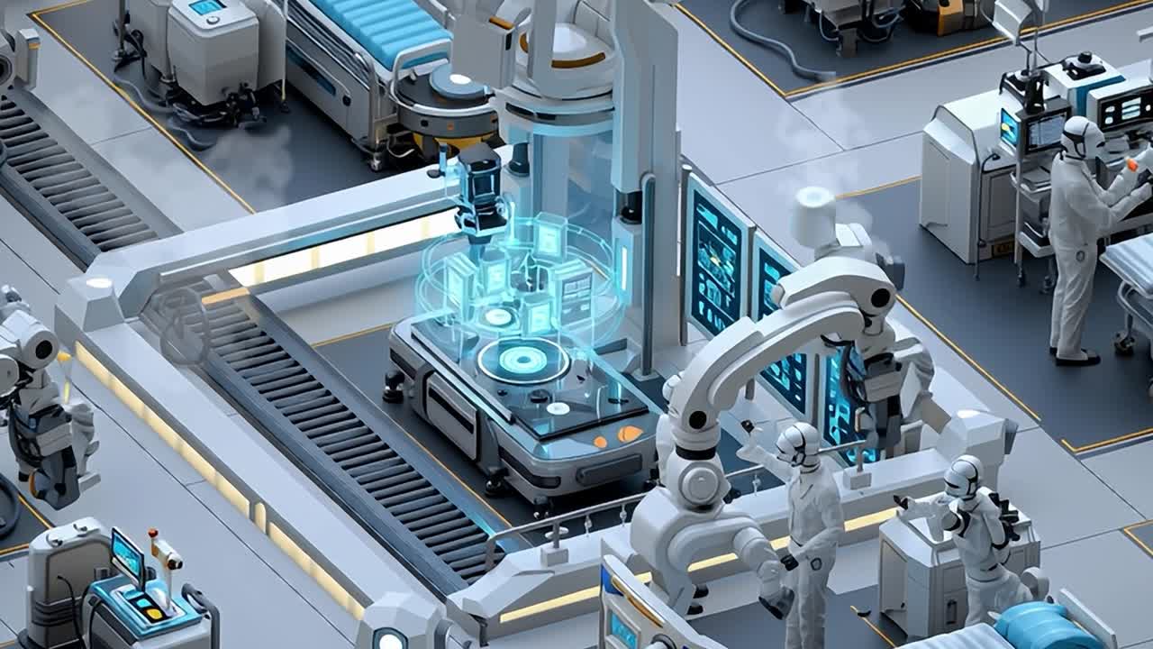 Advanced robotic technology in a modern healthcare facility during daytime