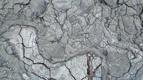 aerial: hardened lava on big island, hawaii