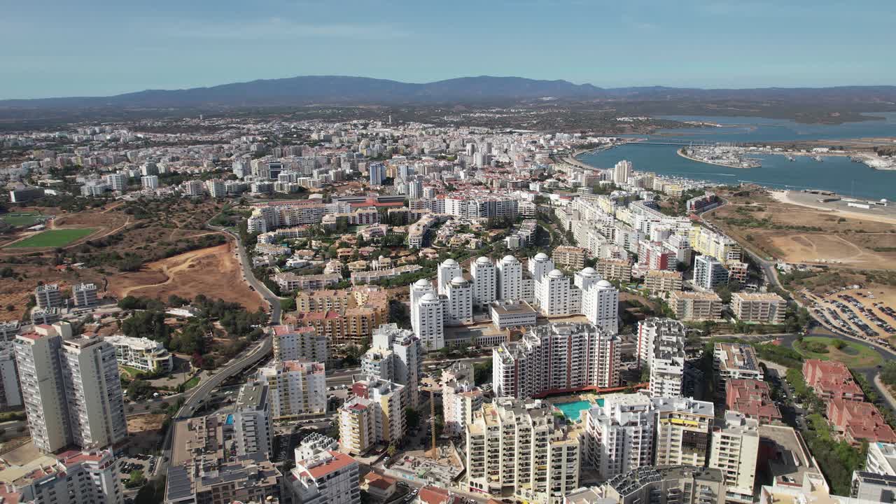 City with Apartments and other buildings Aerial View
