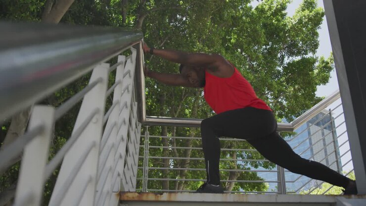 Man exercising in an urban setting