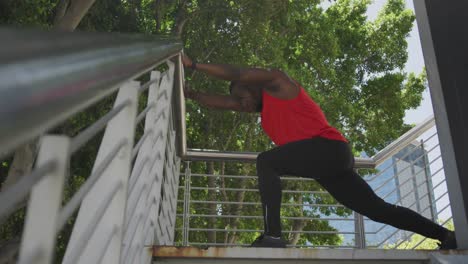 man exercising in an urban setting