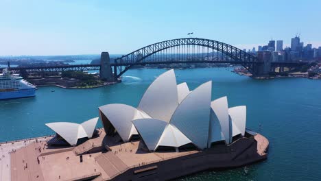 scenic opera house - with view of the harbour bridge