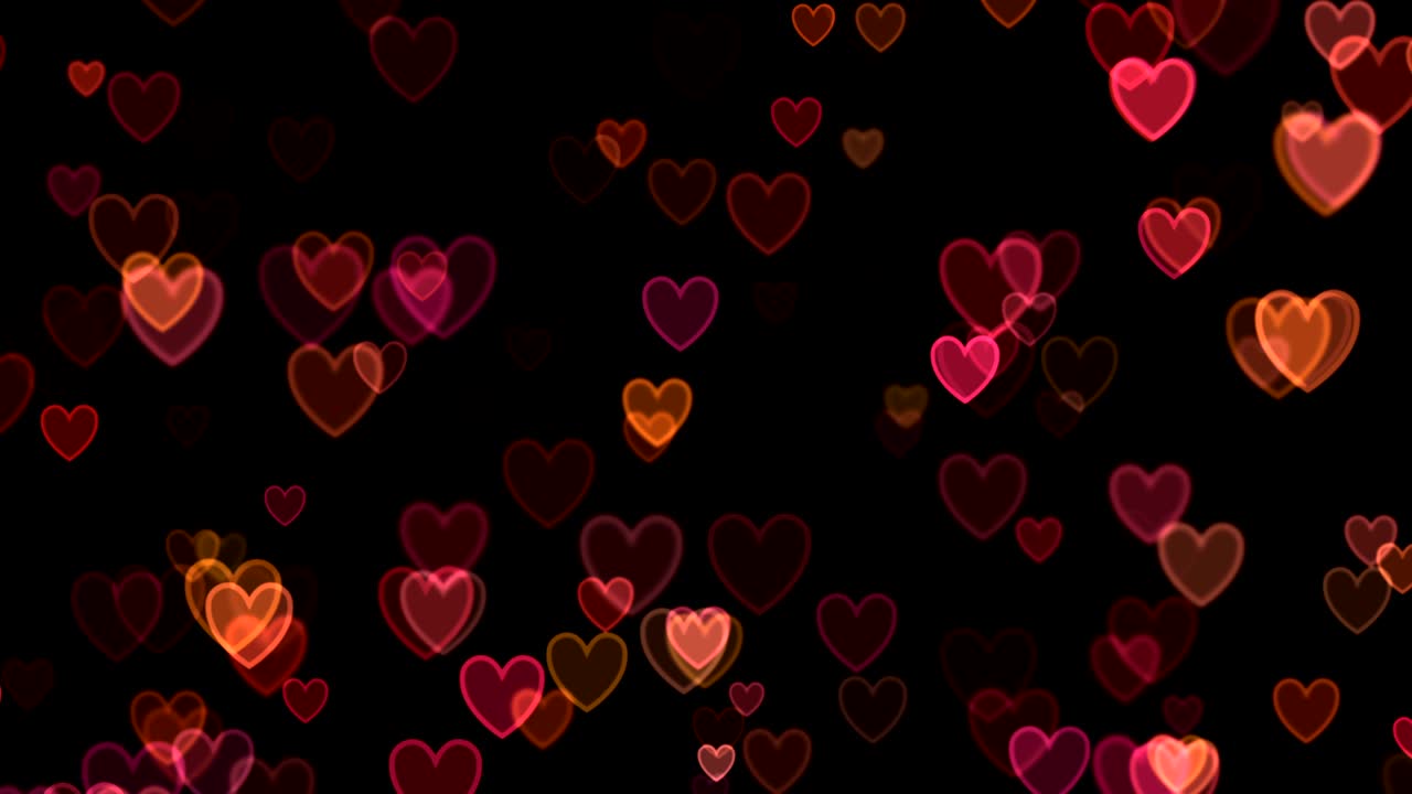 corazones sobre un fondo negro