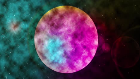 planeta desconocido cósmico que gira en la galaxia