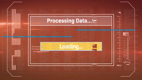 animación del procesamiento de datos en pantalla