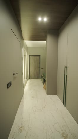 interior de hogar minimalista elegante y elegante con líneas limpias, colores neutrales e iluminación ambiental cálida, creando un ambiente acogedor y moderno.