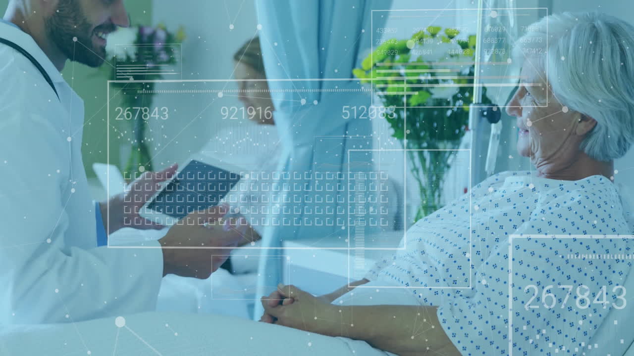 Animation of financial data processing over diverse doctor and patient in hospital