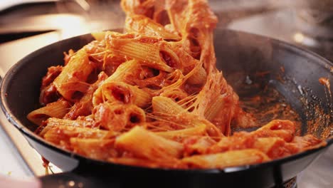 Pasta with melted cheese