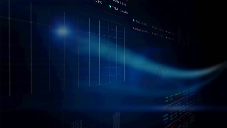 animation of financial data processing over digital screens