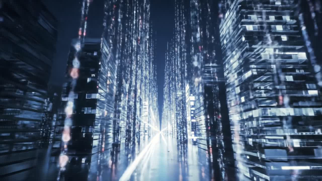 Immersive Neon Dreamscape: An Exploration of a Futuristic Cityscape Filled with Light Trails and Reflective Surfaces Creating a Captivating Visual Experience