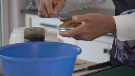 making a raw vegan burger pate from blended vegetable ingredients