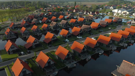 luxurious holiday resort waterstaete in ossenzijl village, friesland province, netherlands