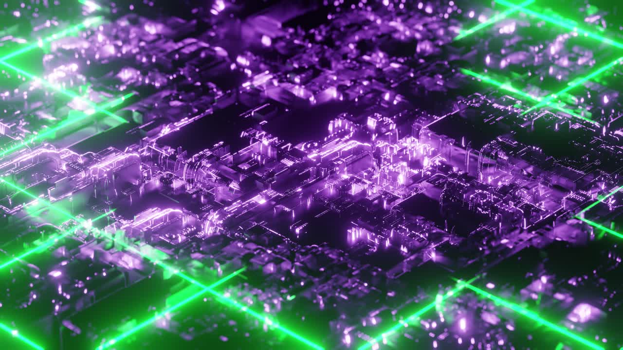 4K video animation. Abstract background with glowing flowing lights.