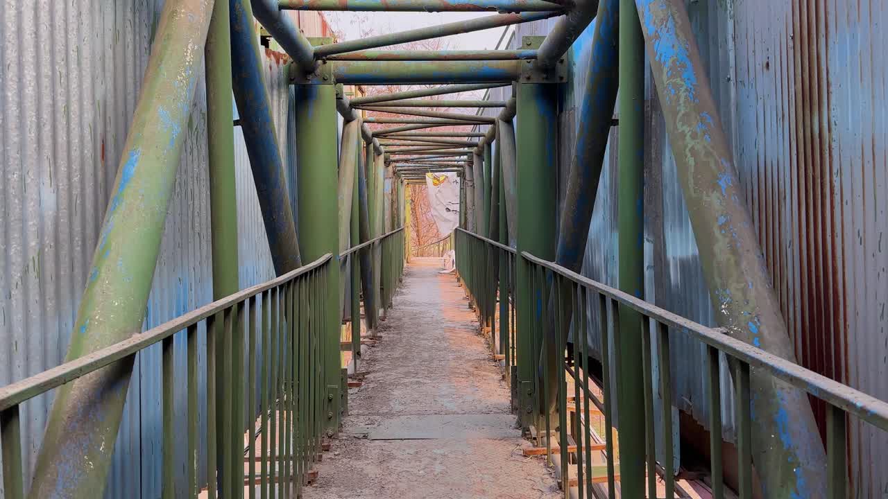 Pedestrian bridge overpass flyover iran downtown tehran architecture cityscape daytime steel urban foot landmark outdoor pedestrian crossing people walking skyline street sunny travel middle east asia