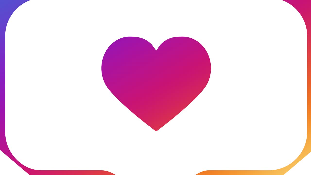Instagram heart shape like icon social media 4k 3d green screen loop animation web internet app