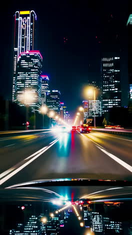 night drive through a city