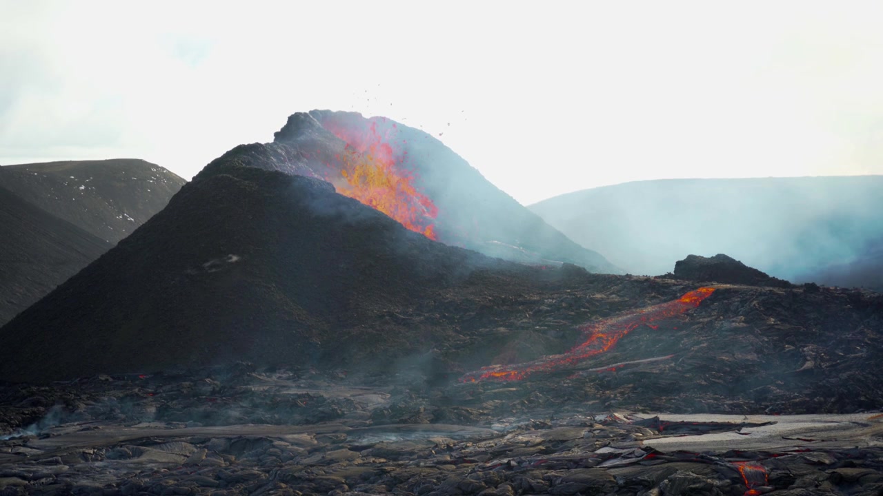 Vulcano Fagradalsfjall nell'Islanda sud-occidentale.