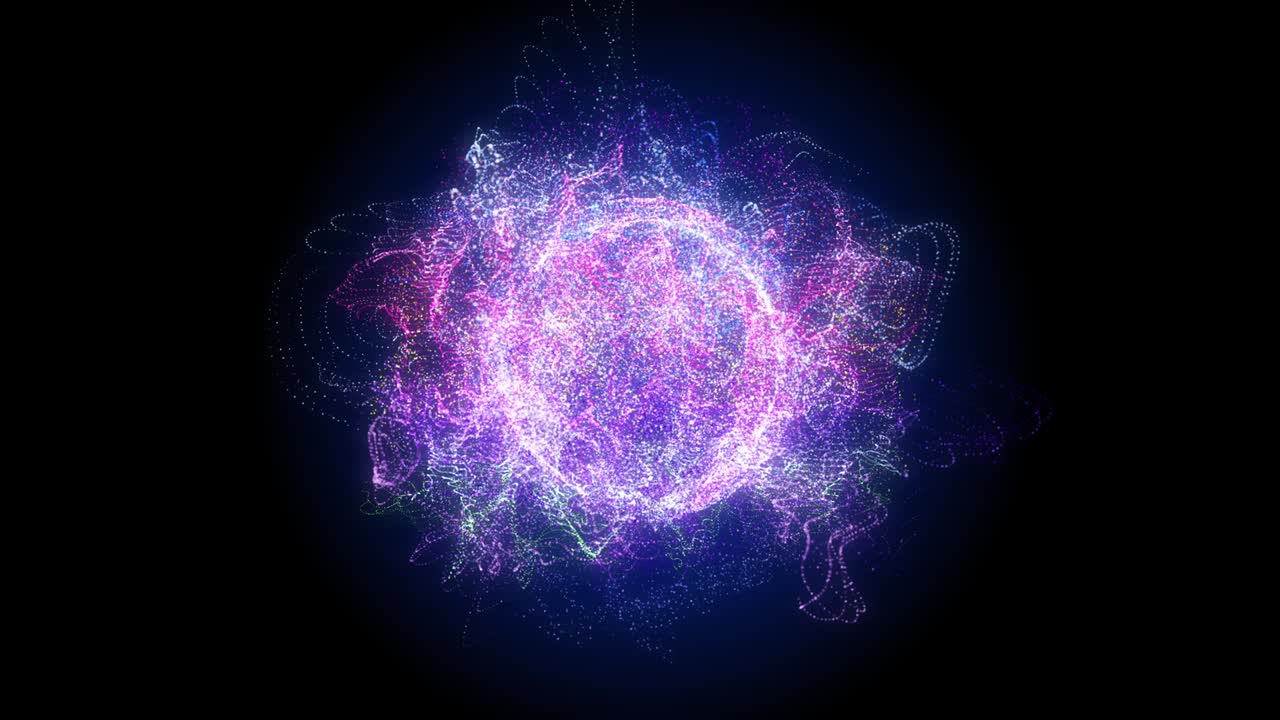 Plasma Sphere Swirl Wave 4K Reality Loop Creative Motion Background.