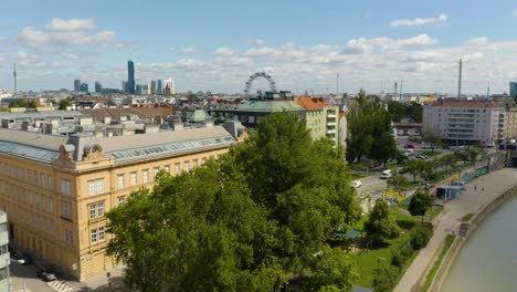 cinematic view of vienna, austria on summer day