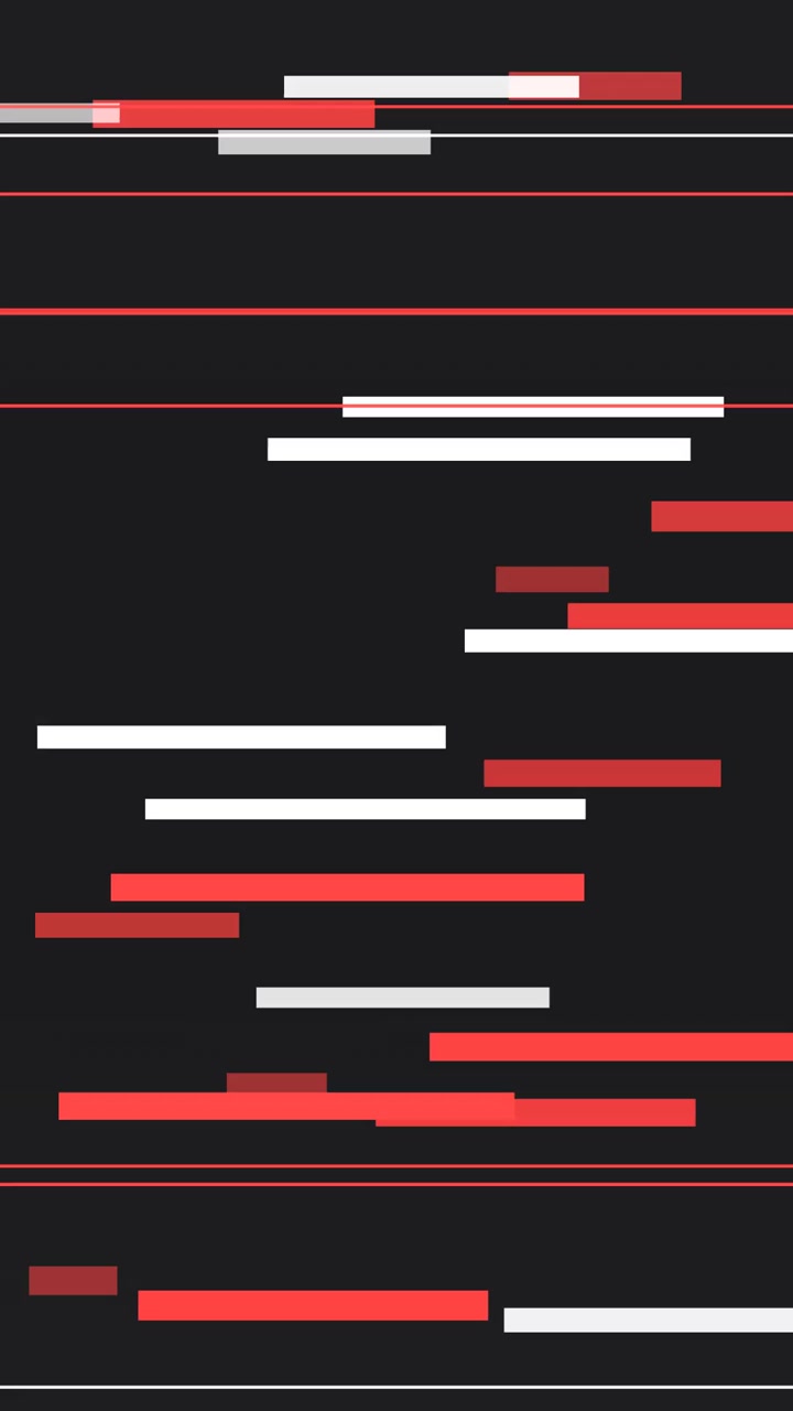 Effetto Glitch Digitale Astratto con Barre Rosse e Bianche in Movimento