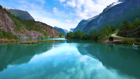 lovatnet lake beautiful nature norway.