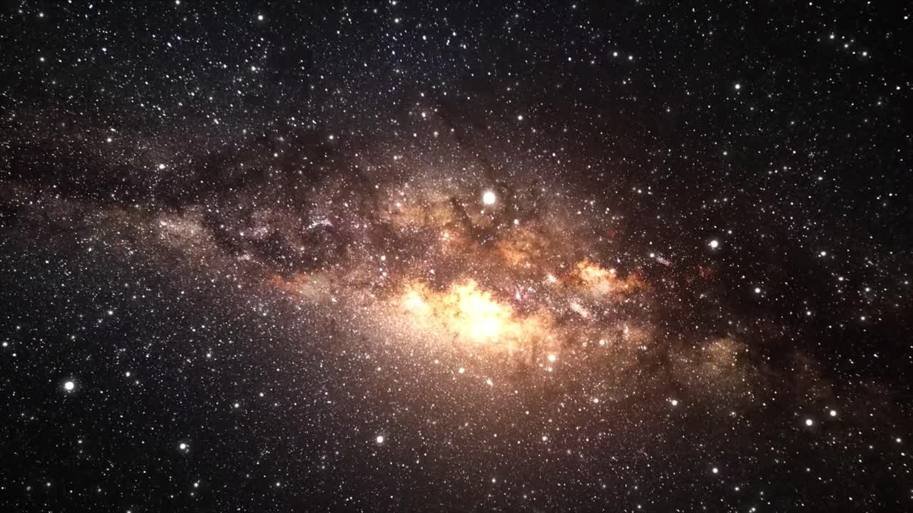 Galassia Via Lattea e Stelle che Ruotano nello Spazio Profondo