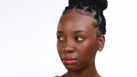 Black-woman,-face-and-sad-with-mental-health