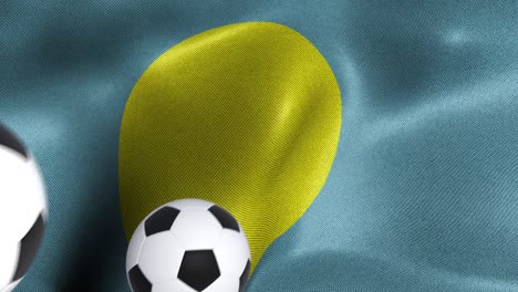 flag of palau with soccer balls