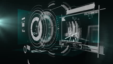 animation of scope scanning and data processing on screen