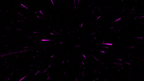 volando a través del espacio en un viaje interestelar rosado. bucle