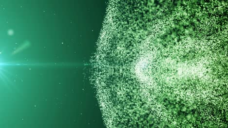 anamorphic highlight with moving particles. 3d rendering