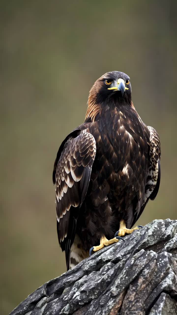 Golden Eagle Perched on a Rock