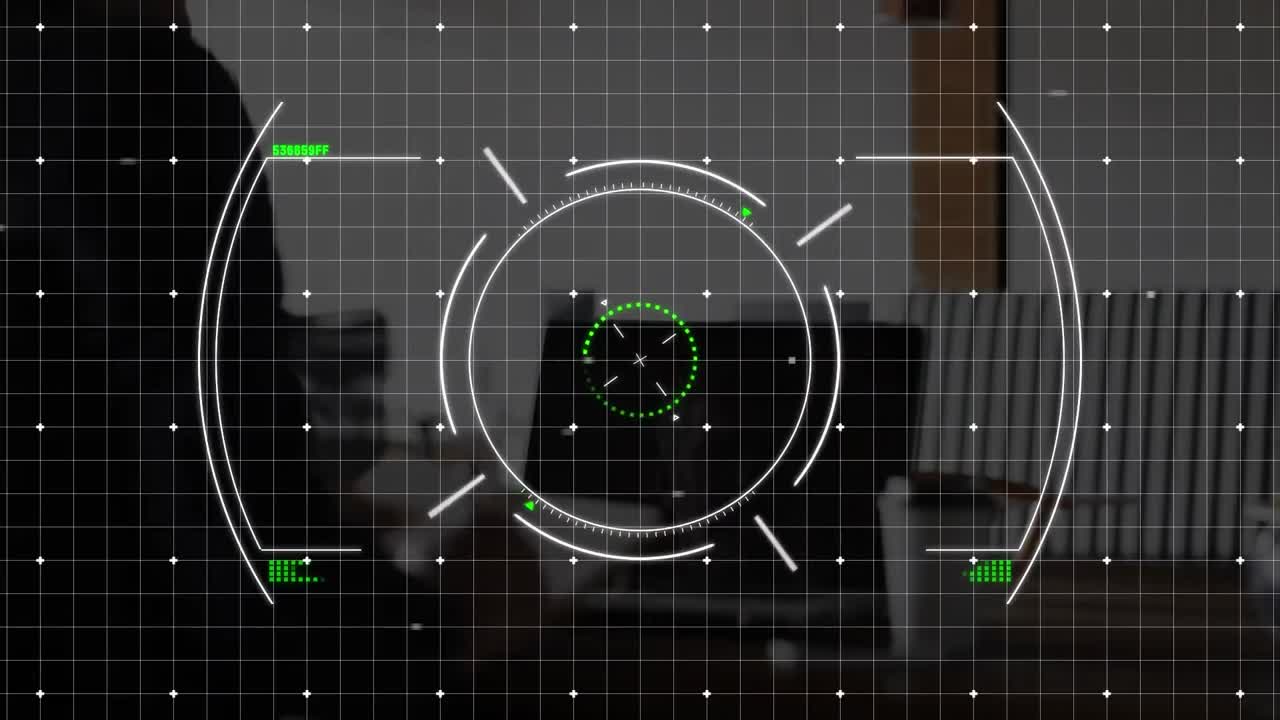 animación del escaneo de alcance y procesamiento de datos a través de una computadora portátil