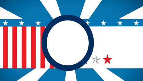 animation of white circle with copy space over american flag