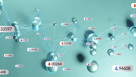 animation of media icons over connections with spots