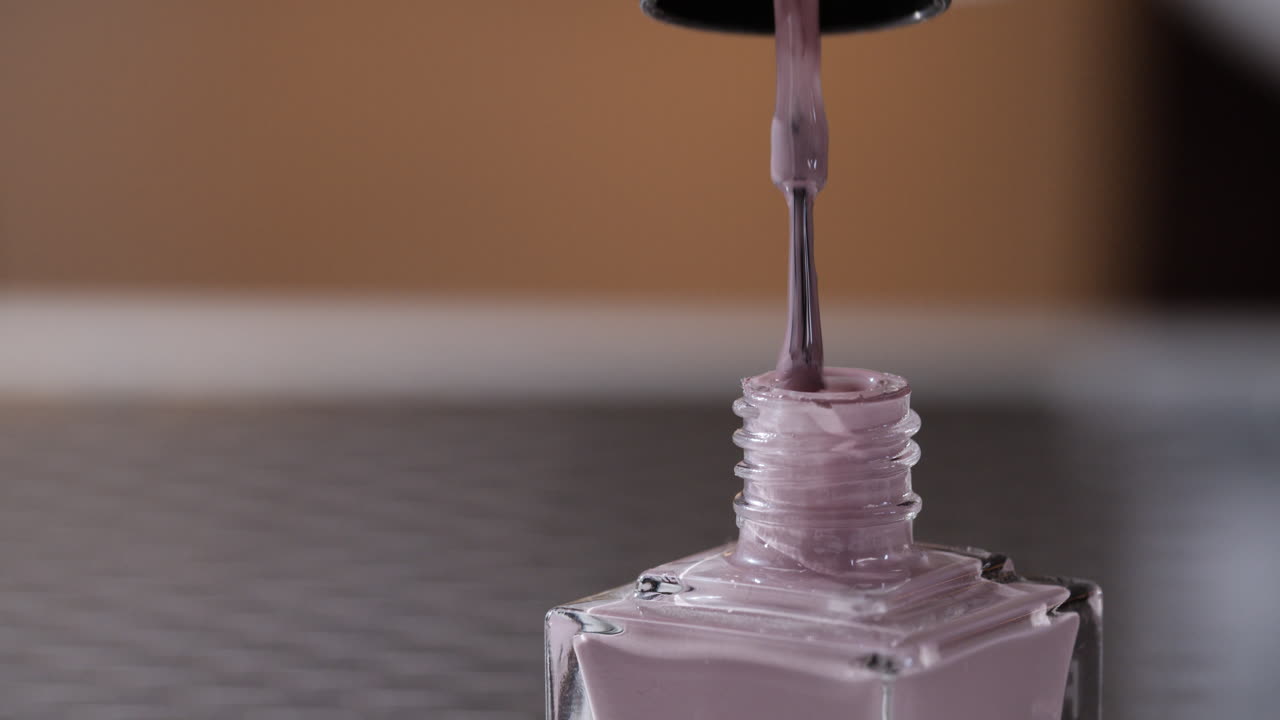 Close-up of a nail polish bottle