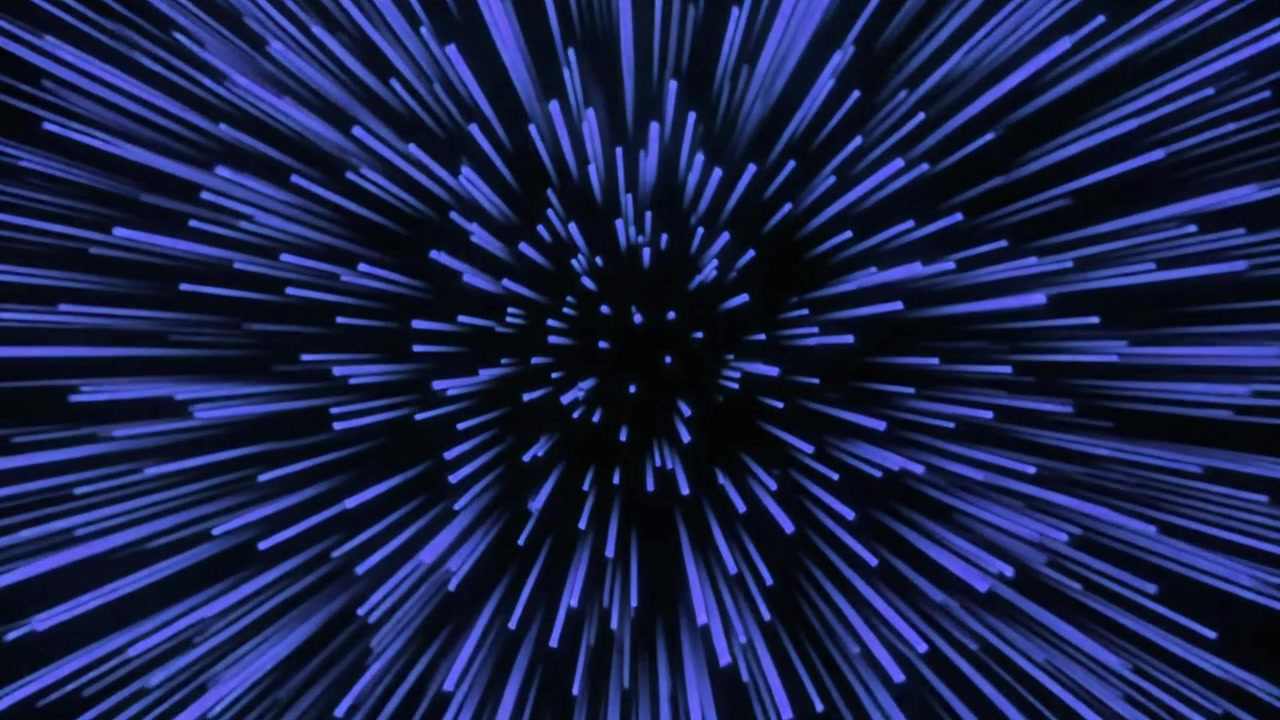 Abstract Blue Light Streaks Expanding in Dark Space