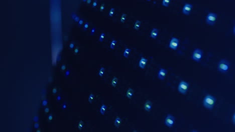 close-up view of colorful led strip lights