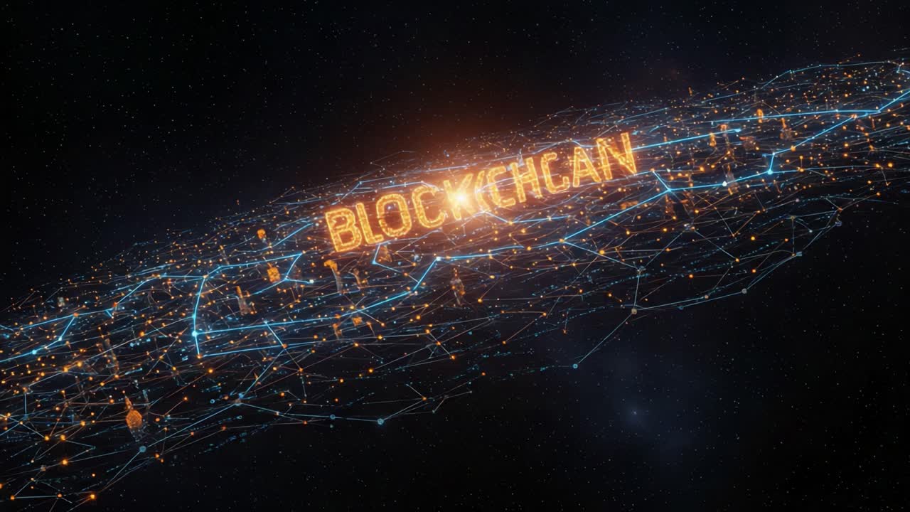 Exploring the Dynamic Landscape of Blockchain Technology: A Stunning Visualization of Interconnected Networks and Data Flow