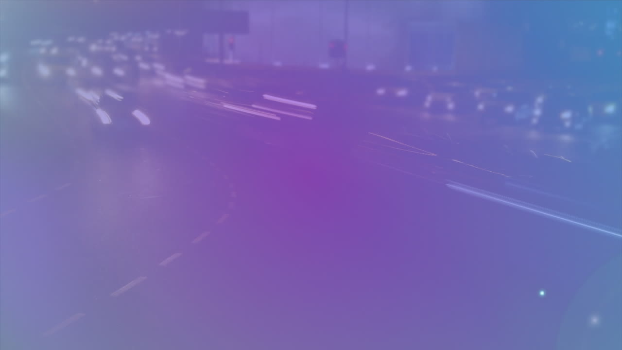 animación de luces parpadeantes sobre una autopista hacia adelante rápido