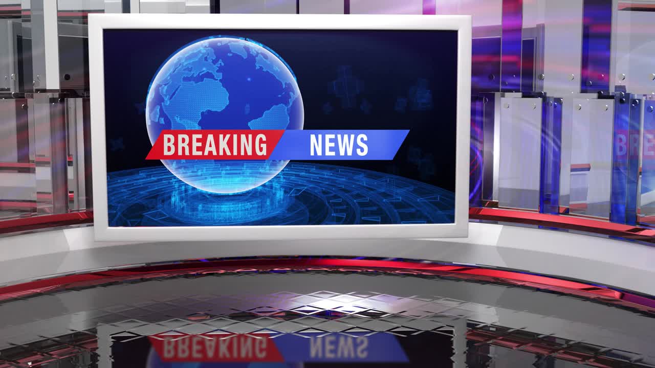 fondo de estudio de noticias virtuales en 3d, bucle