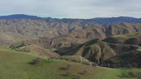 aerial view of tranquil mountains in tehachapi california