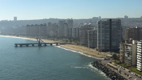 來自秘魯大道的空中拍攝,在vina del mar