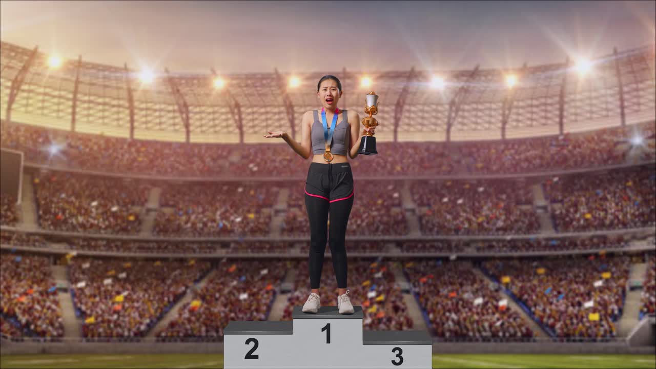 Woman Winner on Podium