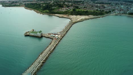 panoramic view on breakwater fort in portland, dorset at daytime - aerial drone shot