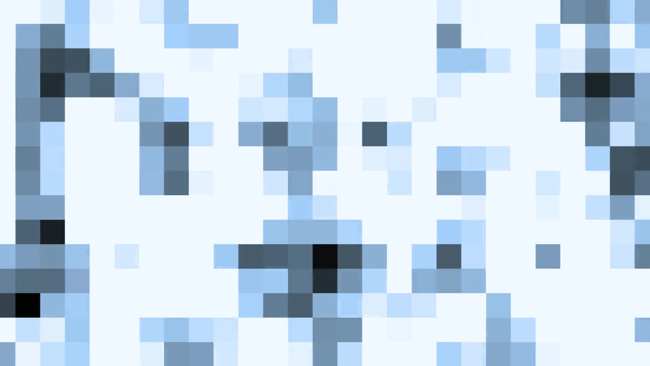 Blue and Black Pixelated Grid Transition Fading to Black