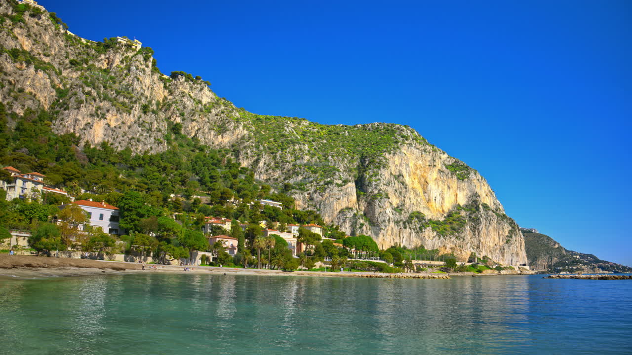 View of Beach Petite Afrique, in Beaulieu-sur-Mer, France