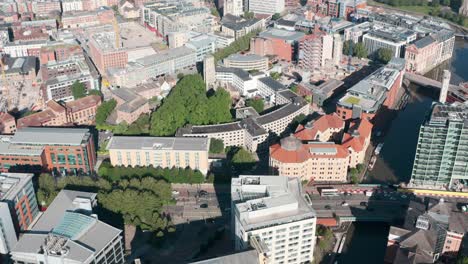 disparo de un dron sobre el canal y el centro de redcliffe bristol