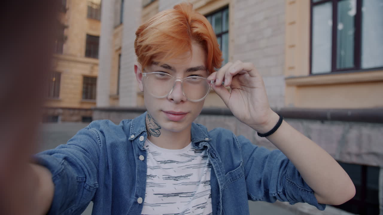 Selfie of a Young Man Outdoors